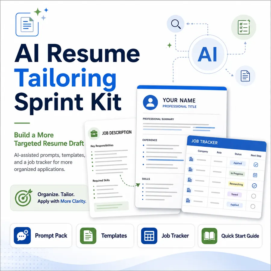 AI Resume Tailoring Sprint Kit Main Product Cover